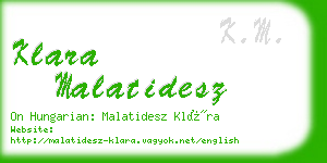 klara malatidesz business card